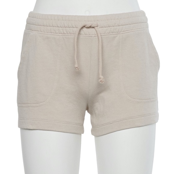 SO Lounge Life French Terry Shorts in White Cedarwood, Juniors' Size Small. - Picture 1 of 5